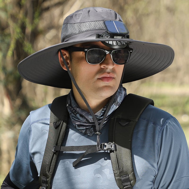 🏆 50K+ SOLD! 49% OFF – Almost Gone-⚡2025 New Ultralight Solar Fan Sun Hat – Lighter Than a Baseball!⚾(Only 11oz)