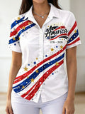 Ladies' Casual American 250Th Anniversary Celebration Short Sleeved Shirt