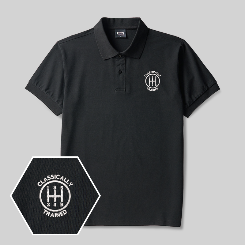 Classically Trained Geek Embroidered Polo Shirt
