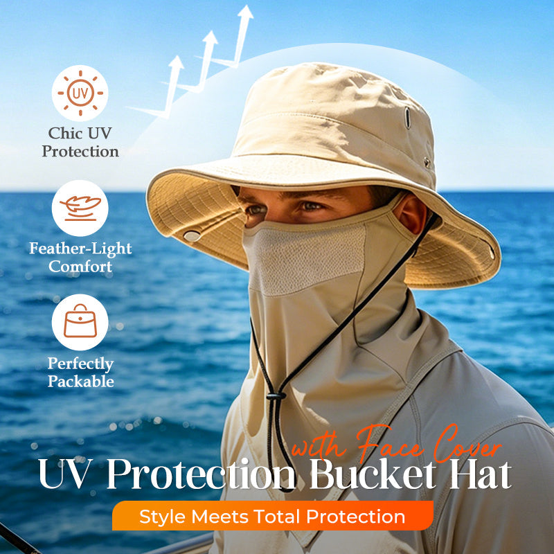 🔥Free Shipping 🔥UV Protection Bucket Hat with Face Cover