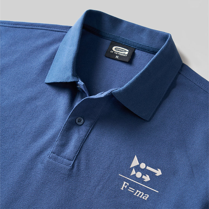 Newton’s Push Geek Embroidered Polo Shirt