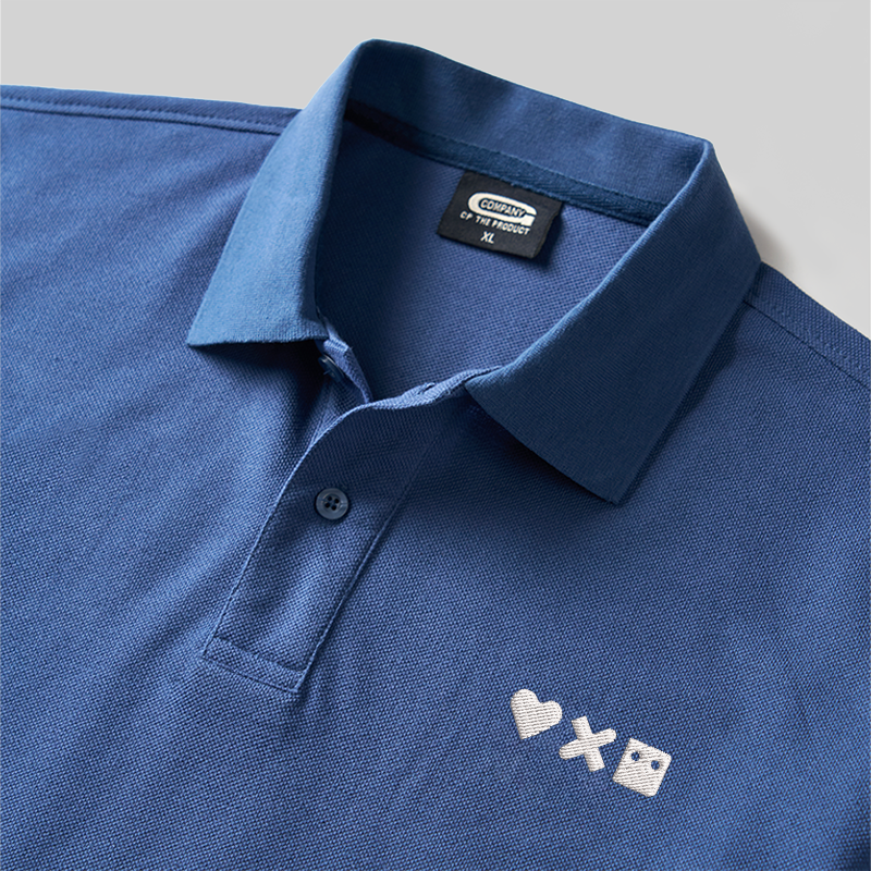 Pixel Emotions Geek Embroidered Polo Shirt