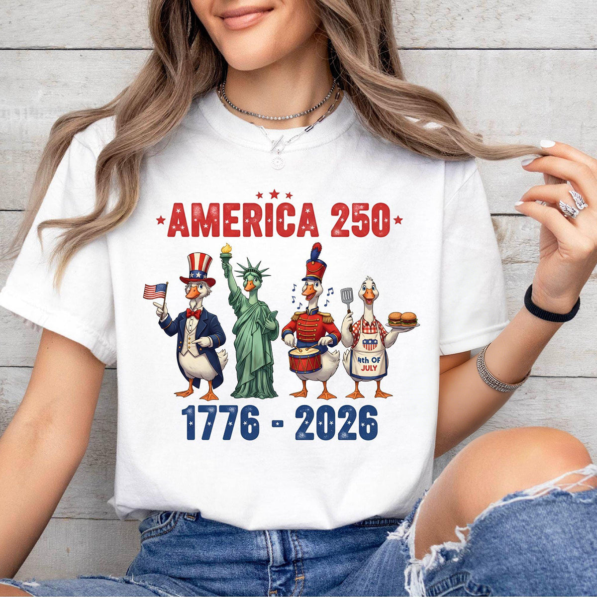 Women's Casual Multi-Color American 250 Printed T-Shirt