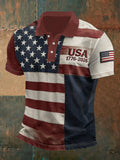 Men'S Independence Day 250Th Anniversary Printed Polo Shirt Short Sleeve