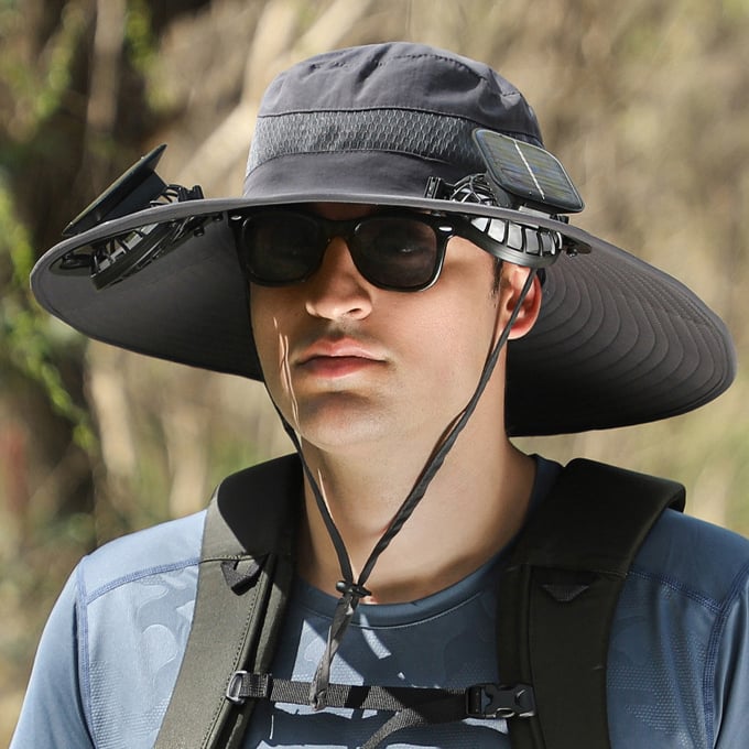🏆 50K+ SOLD! 49% OFF – Almost Gone-⚡2025 New Ultralight Solar Fan Sun Hat – Lighter Than a Baseball!⚾(Only 11oz)