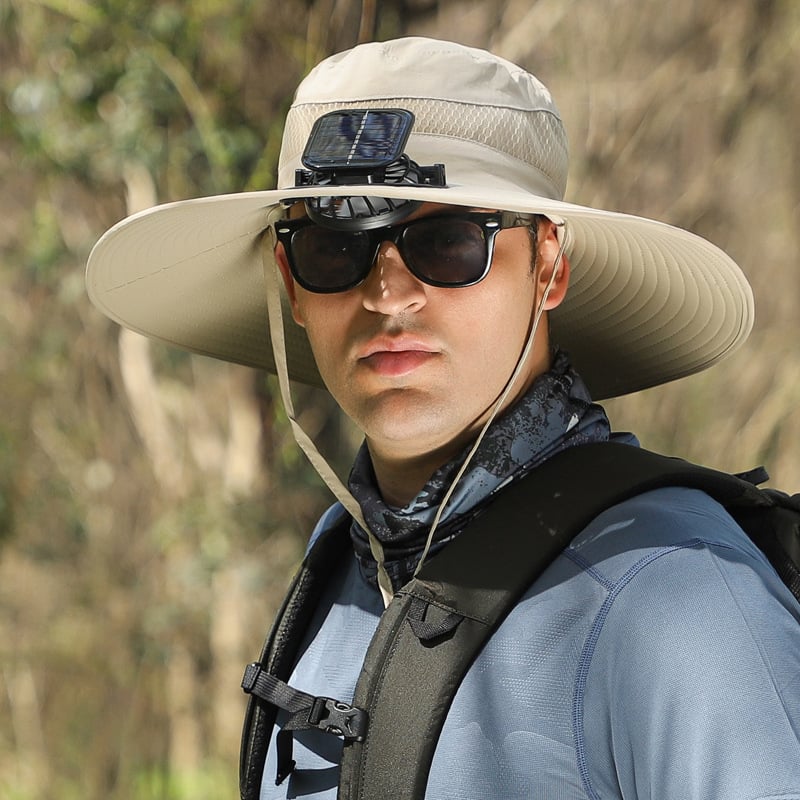 🏆 50K+ SOLD! 49% OFF – Almost Gone-⚡2025 New Ultralight Solar Fan Sun Hat – Lighter Than a Baseball!⚾(Only 11oz)