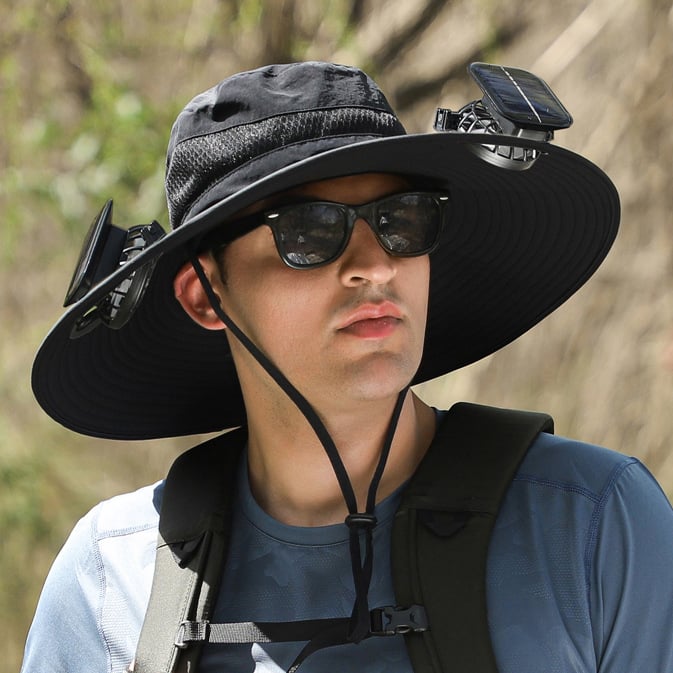🏆 50K+ SOLD! 49% OFF – Almost Gone-⚡2025 New Ultralight Solar Fan Sun Hat – Lighter Than a Baseball!⚾(Only 11oz)