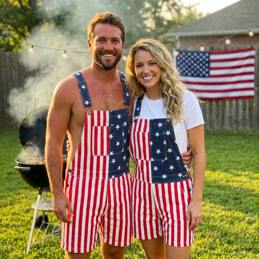 American Flag Overalls for July 4th & America 250 Celebrations