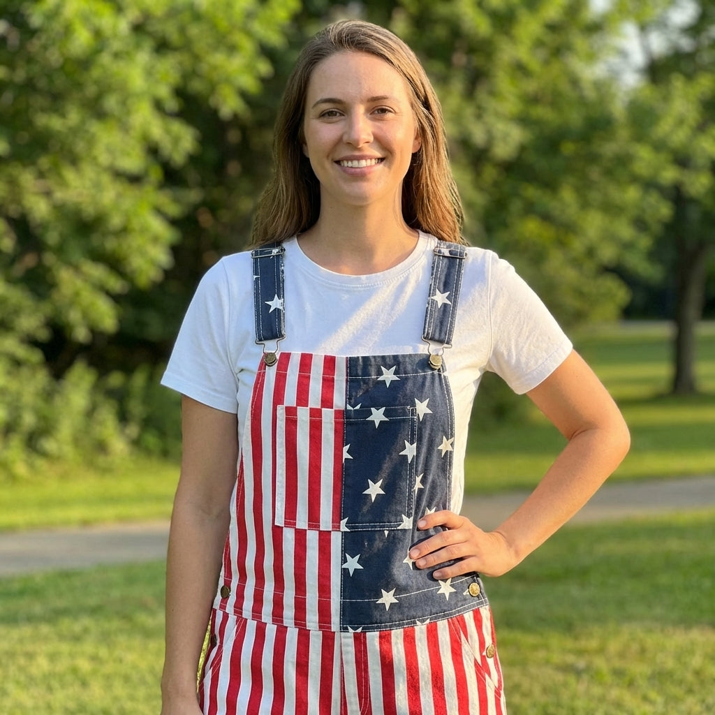 American Flag Overalls for July 4th & America 250 Celebrations