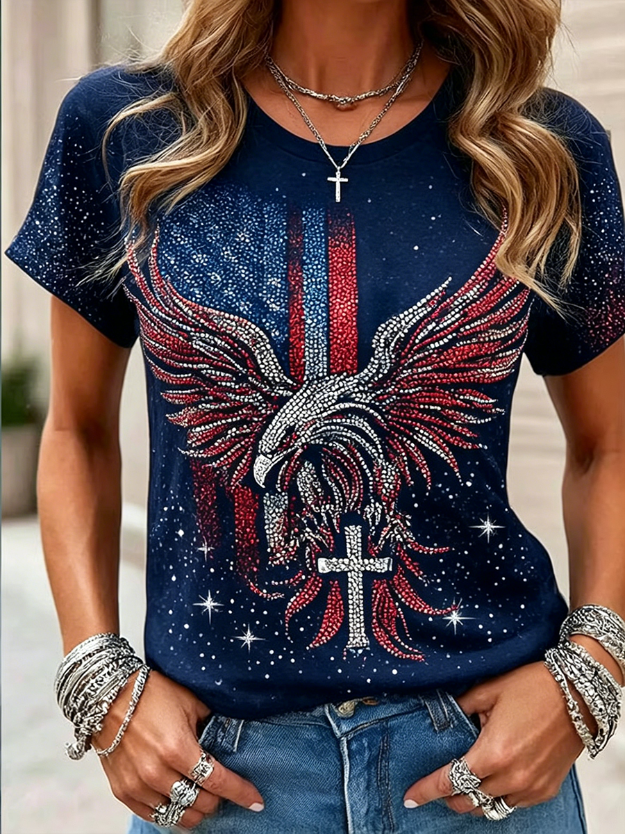 Women's Vintage Faith American Founding 250th Anniversary Short-Sleeved T-Shirt