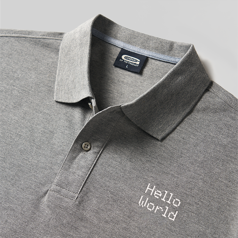 Hello World Geek Embroidered Polo Shirt