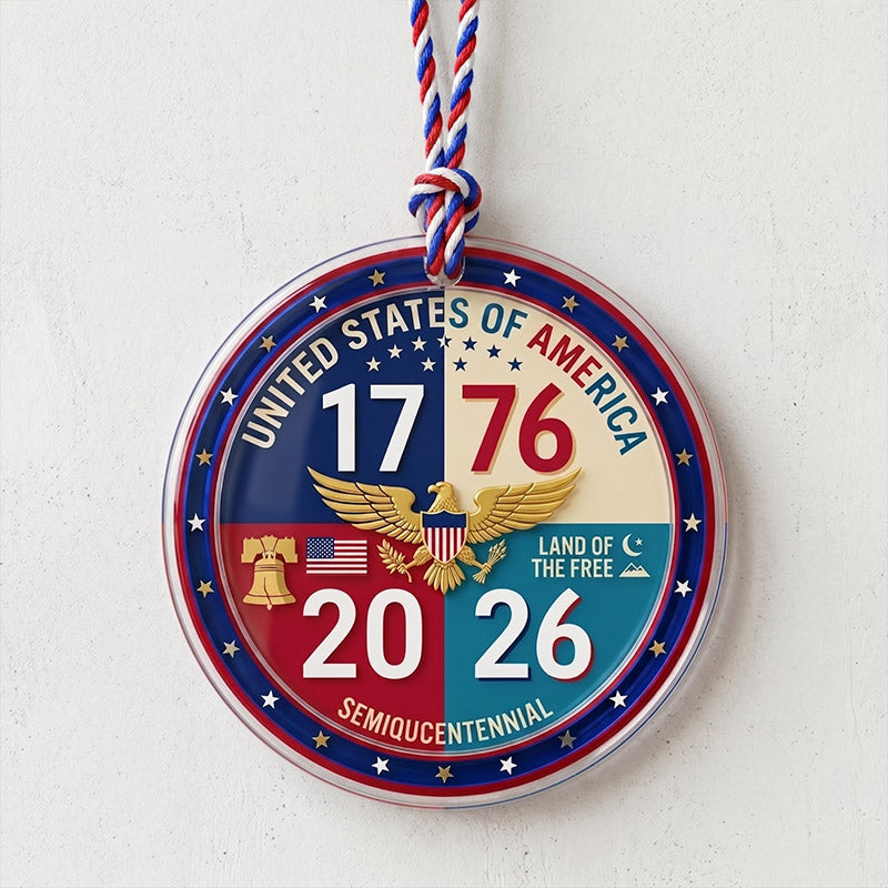 "America 250th Anniversary" Acrylic Ornament — 1776–2026 Patriotic Theme