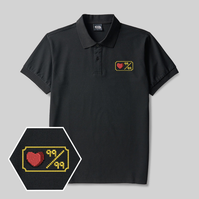 Personalized Pixel Skill 4 Geek Embroidered Polo Shirt
