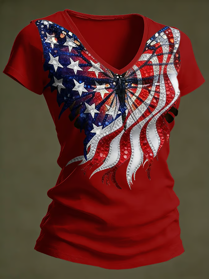 Women's casual retro patriotic 250th anniversary T-shirt